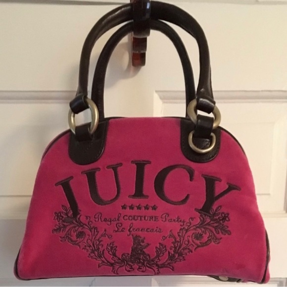 Juicy Couture Bags Y2k Vintage Juicy Couture Hot Pink Velour Bowler